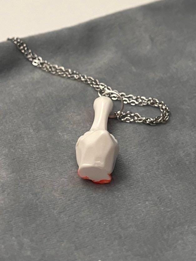 Goose Necklace Garlic Goose Charm Swan Garlic Shape Funny Geese Jewelry