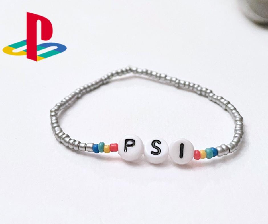 PlayStation 1 Bracelet Retro Video Game Bracelet for Retro Gamer PS1 Jewelry PlayStation Gift PS1 Nostalgic Simple Bracelet with Seed Beads