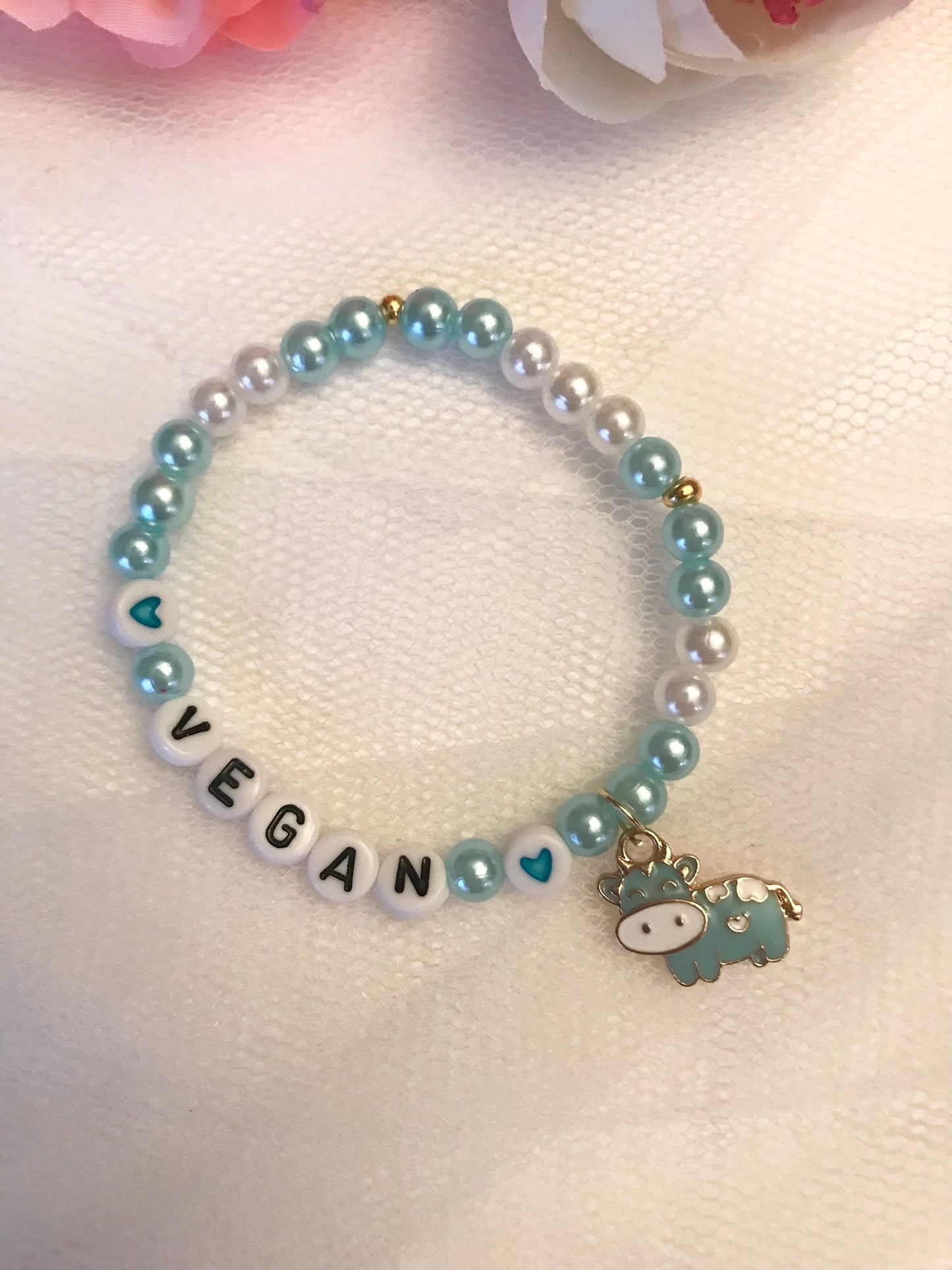 Vegan armband pärlat elastiskt ko-berlock 