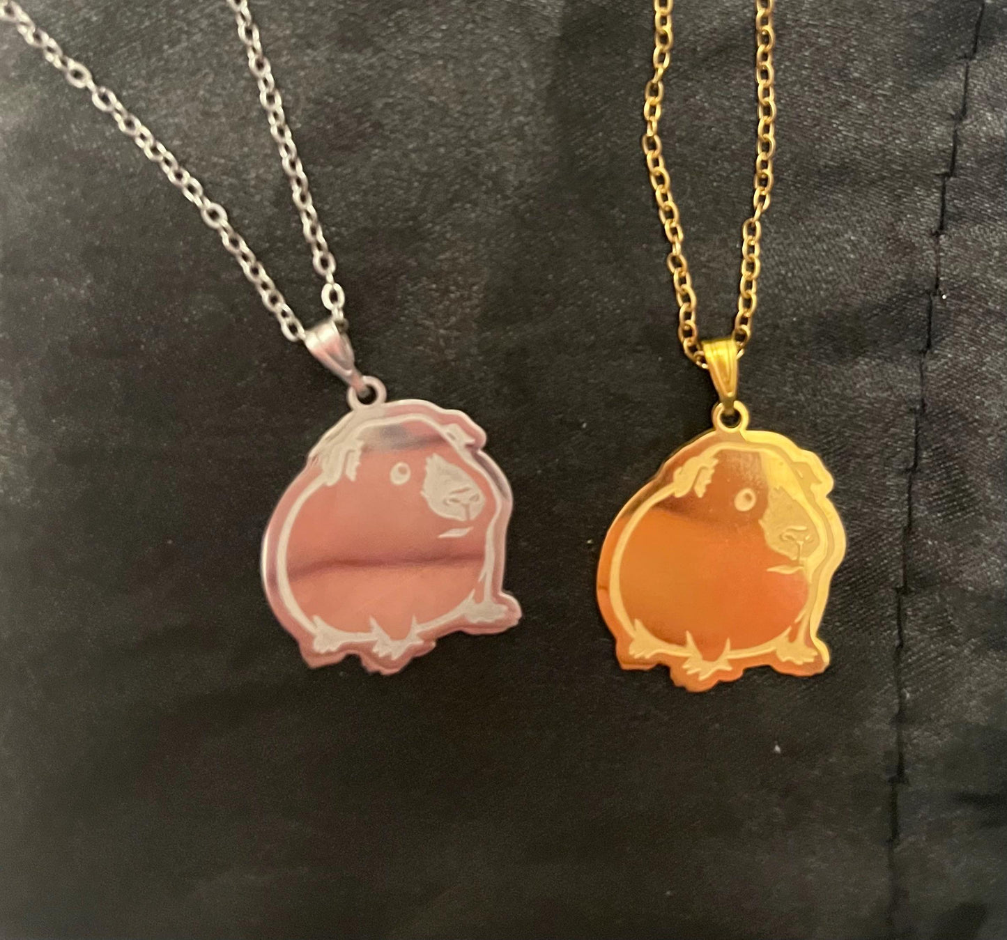 Guinea Pig Necklace Silver Gold Imitation Necklace for Guinea Pig Lover Gift for Guinea Pig Owner I love Guinea Pigs Jewelry