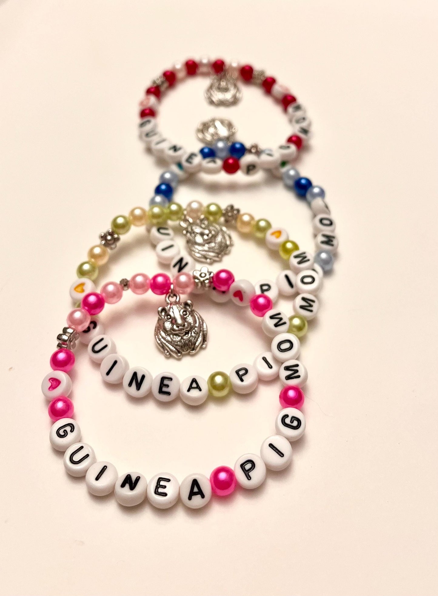 GUINEA PIG MOM Bracelet Beaded Elastic Bracelet Gift for Guinea Pig Owner Handmade Jewelry for Guinea Pig Lover I Love Guinea Pigs