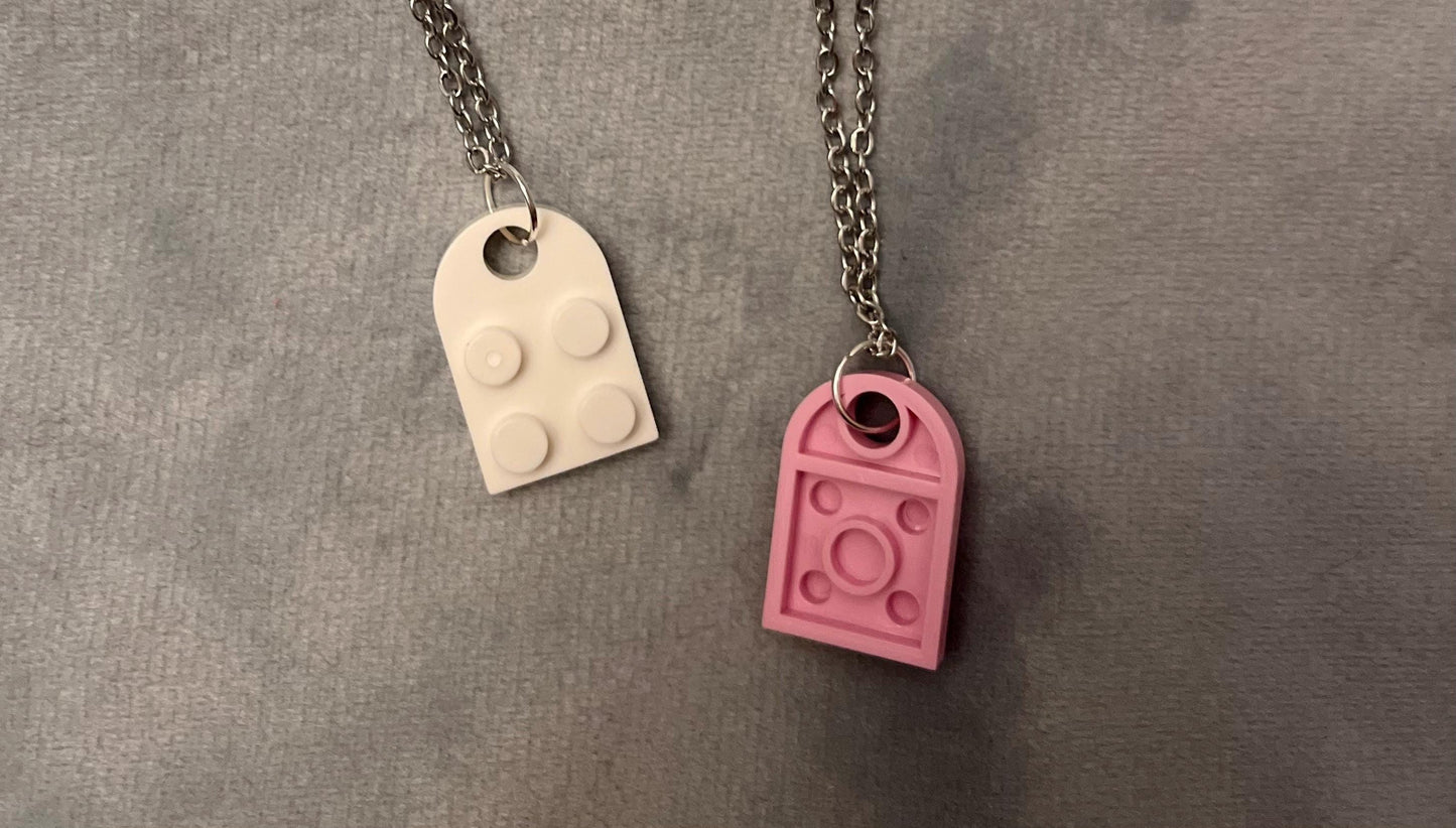 Lego Hjärta halsband för Par och Bästa Vänner Halsband Silver imitation Smycken Vänskapshalsband vänskapshjärta
