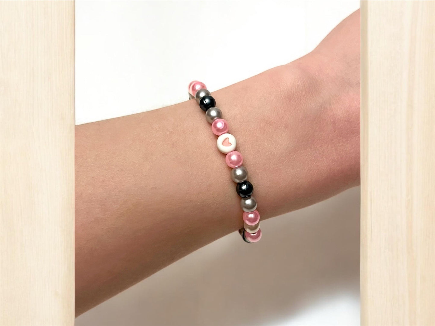 Demigirl armband med pärlor och hjärtan för pridesäsongen HBTQ+ smycken Demigirl flaggan