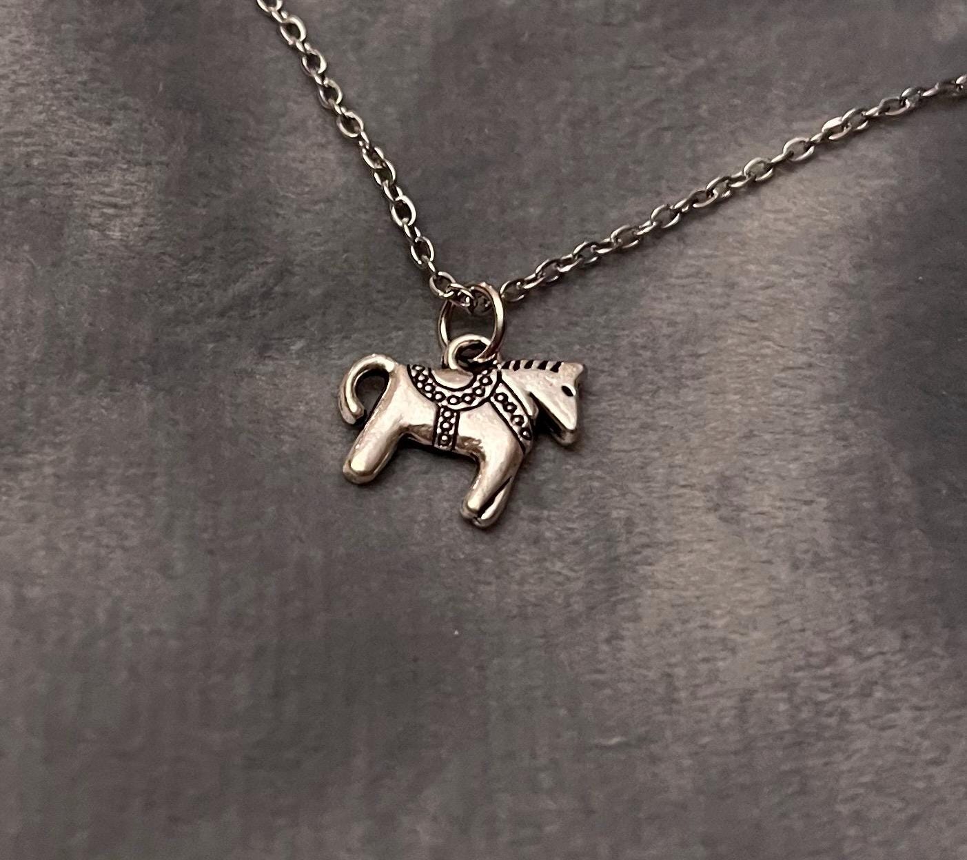 Dalahäst Halsband Silver Imitation Svensk Souvenir