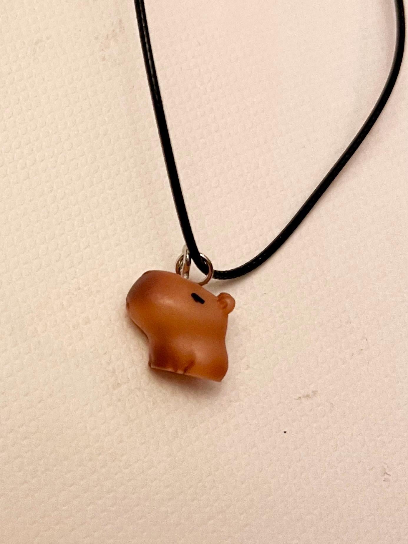 Capybara Necklace Cute Miniature Animal Jewelry Kapibara Charm Kawaii Choker