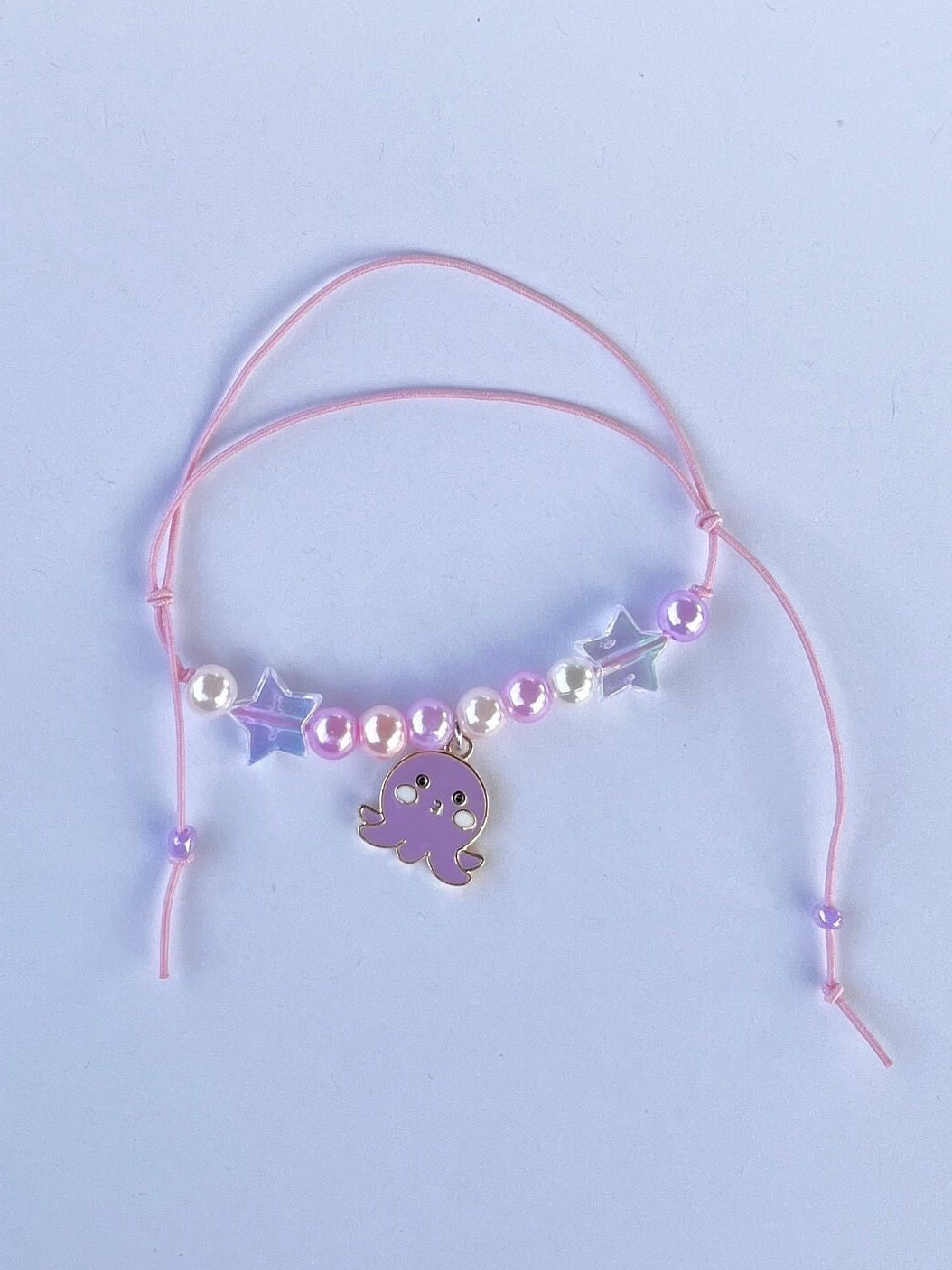 Sött armband bläckfist rosa lila sommar justerbart armband 