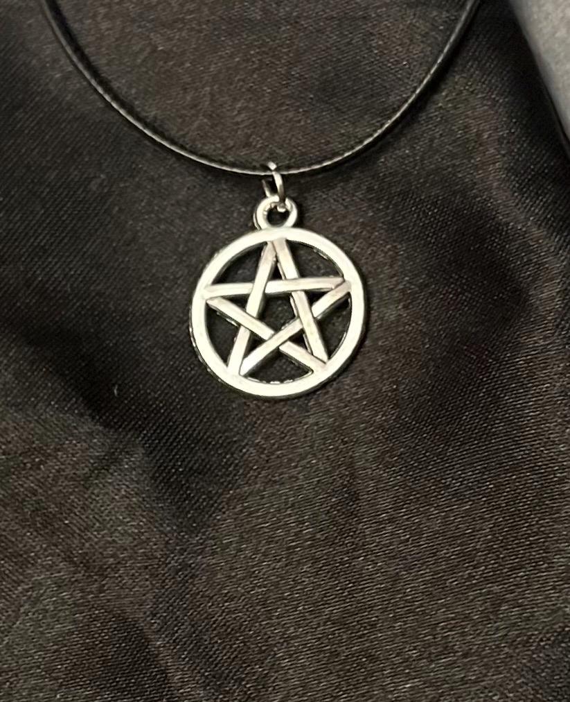 Choker Pentacle Halsband Wicca Present Pagan Hänge Stjärna Silver Imitation Gudinna Smycken Pentakel halsband