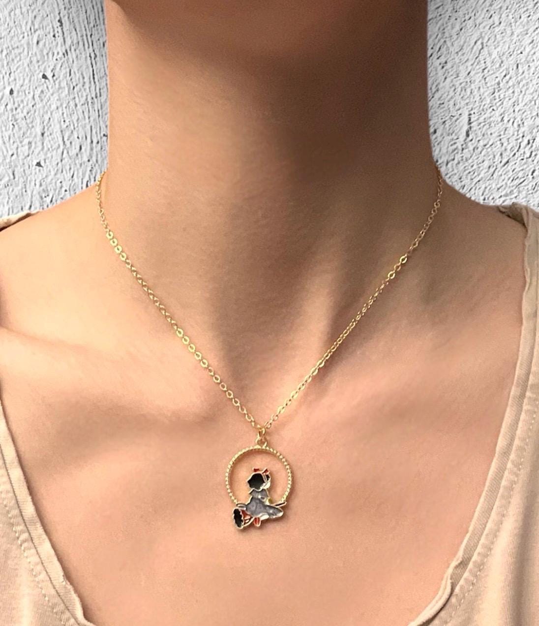 Kikis expressbud Studio Ghibli halsband med Kiki smycken för Ghibli-älskare Present till Ghibli-fan