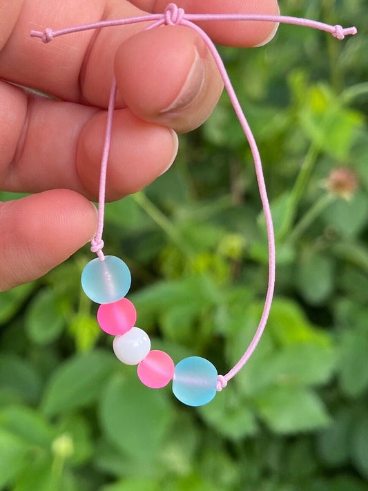 TRANS Bracelet Beaded Elastic Adjustable LGBTQ+ Transsexual Jewelry for Pride Month Accessories