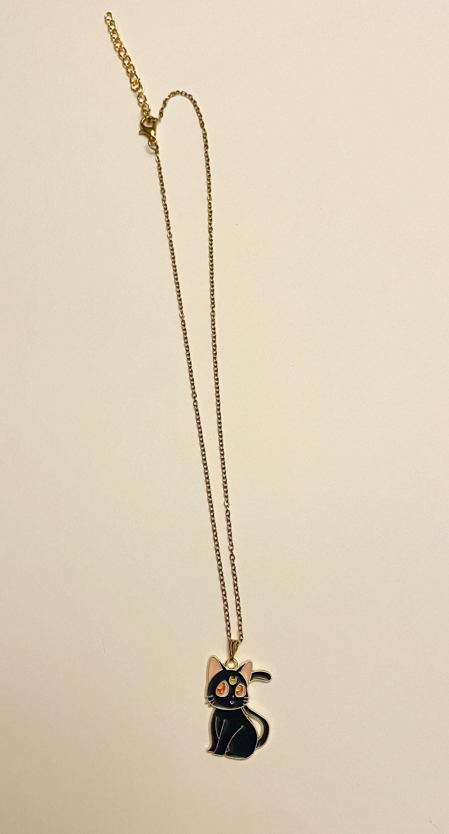Sailor Moon Necklace Luna Artemis Necklace Anime Jewelry Gift for Sailor Moon fan Sailor Moon Merchandise Gold Imitation Luna Necklace