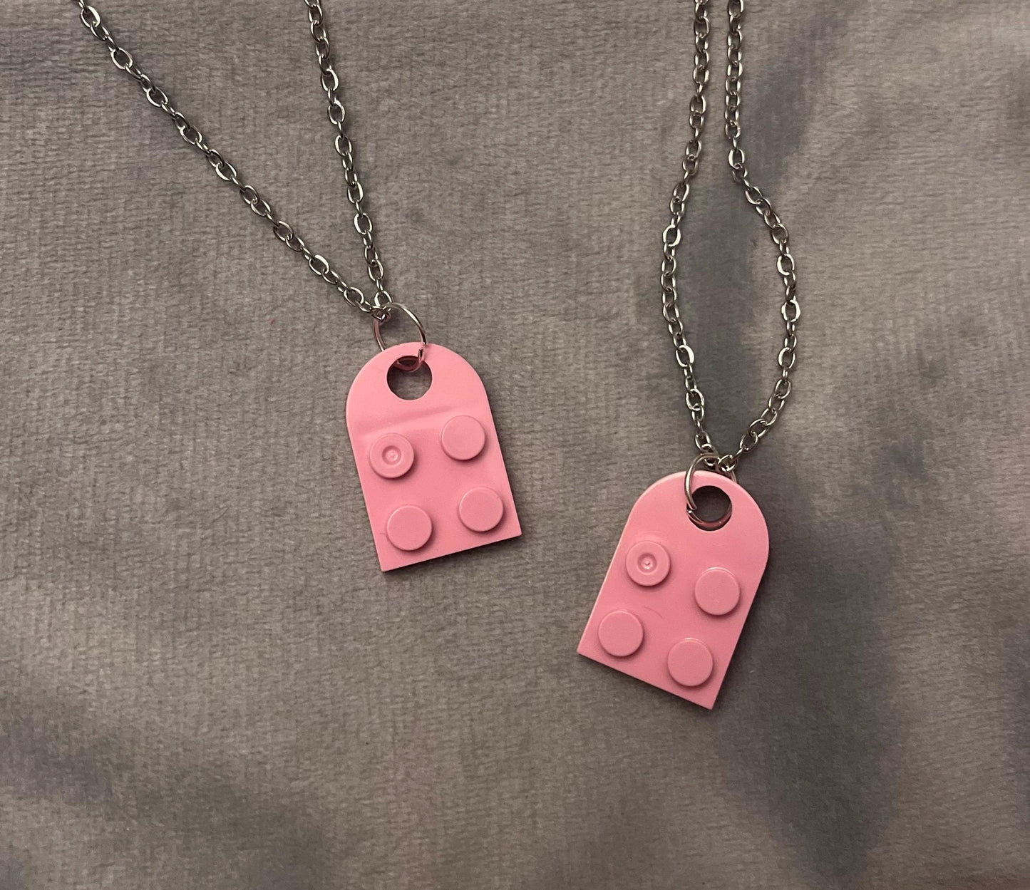 Lego Hjärta halsband för Par och Bästa Vänner Halsband Silver imitation Smycken Vänskapshalsband vänskapshjärta