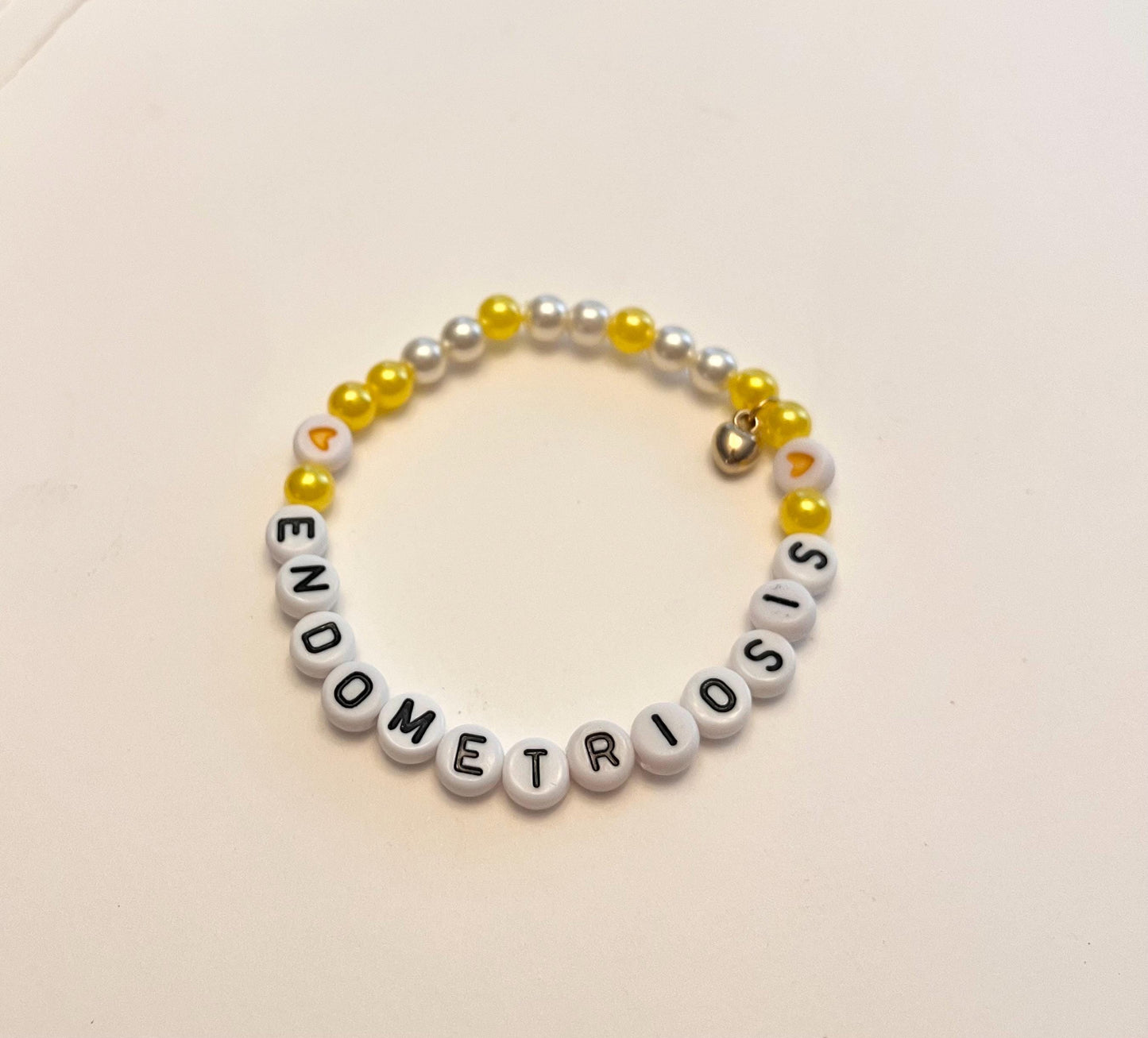 Endometrios armband Endometrios medvetenhet för kvinnors hälsa Gult elastiskt pärlarmband smycken Handgjort