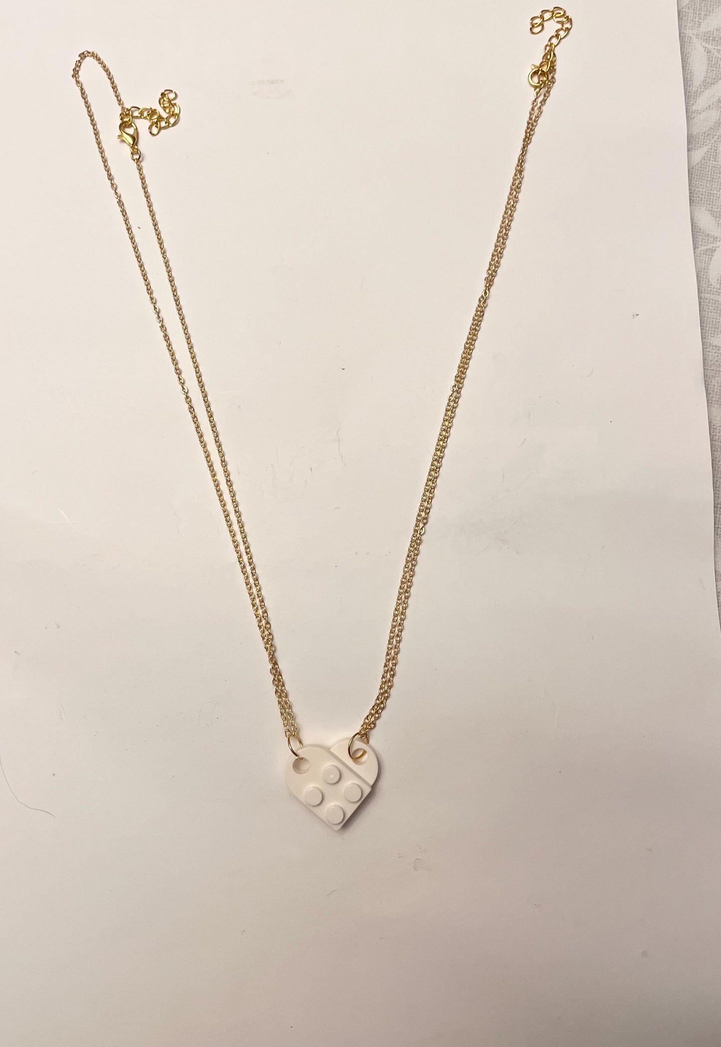 Lego Hjärta halsband för Par och Bästa Vänner Halsband Guld imitation Smycken Vänskapshalsband vänskapshjärta
