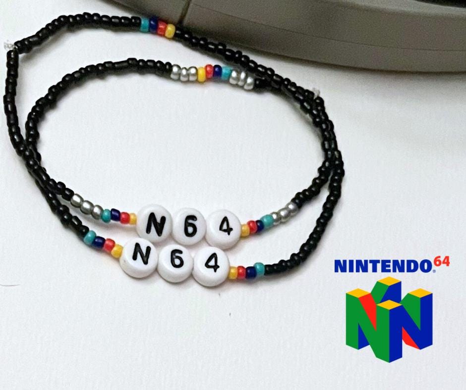 Nintendo 64 Bracelet Retro Video Game Bracelet for Retro Gamer N64 Jewelry Nintendo Gift N64 Nostalgic Simple Bracelet with Seed Beads