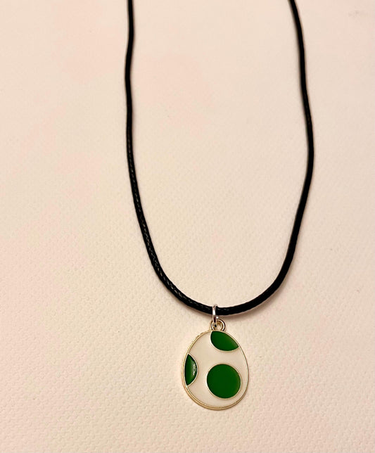 Nintendo Yoshi-ägg halsband med berlock, nostalgisk present till retrospelare, handgjorda tv-spelssmycken, Yoshi-hänge