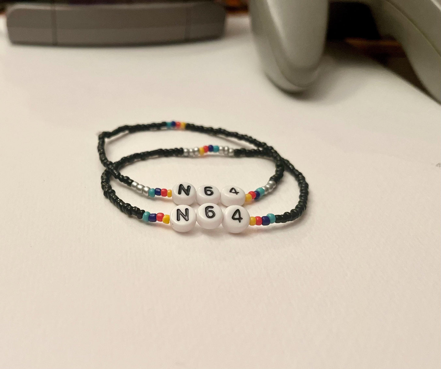 Nintendo 64 Bracelet Retro Video Game Bracelet for Retro Gamer N64 Jewelry Nintendo Gift N64 Nostalgic Simple Bracelet with Seed Beads