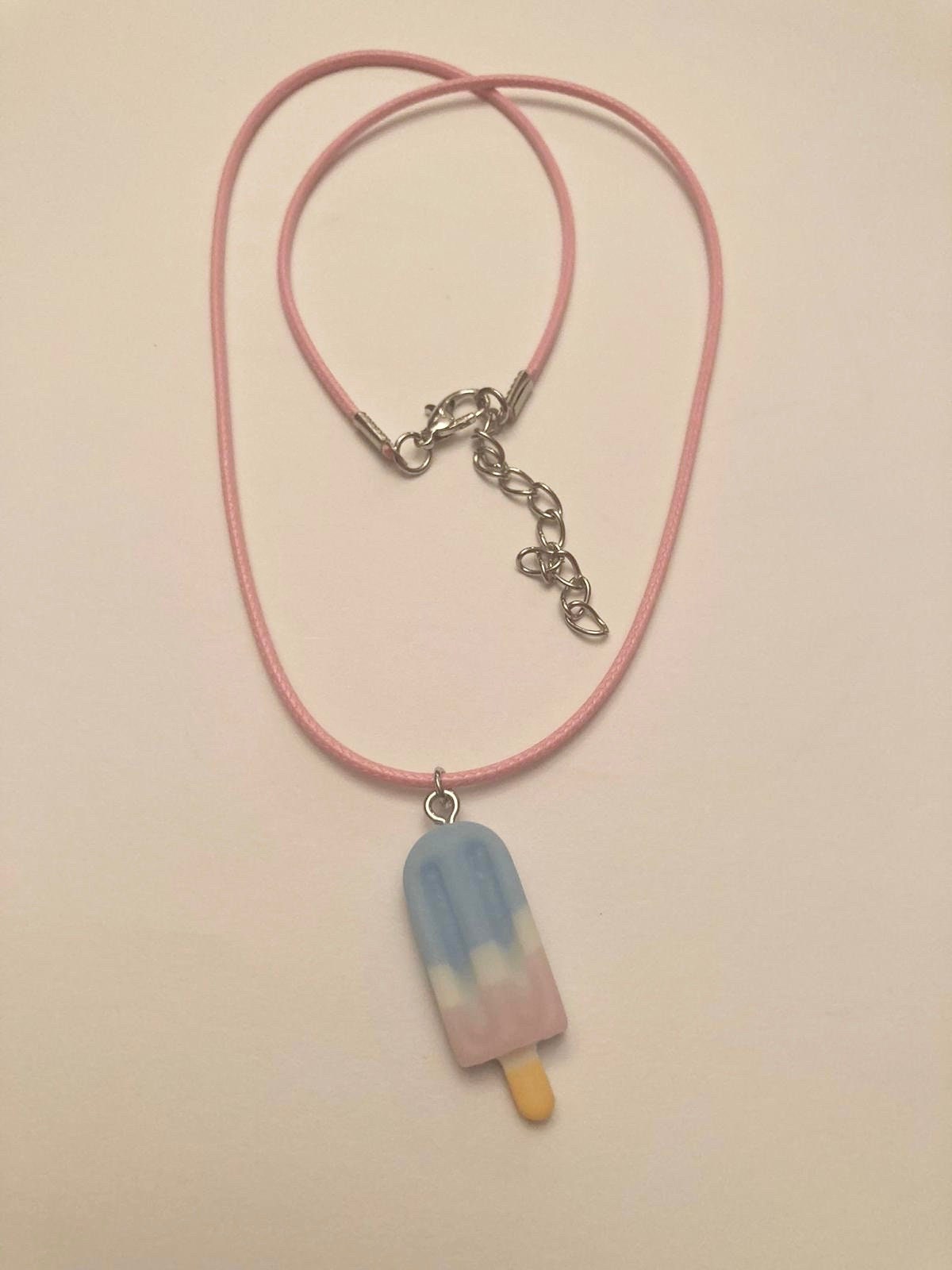 Glasshalsband Miniatyr Efterrätt smycken Glassberlock Sött halsband Hänge Sommarsmycken