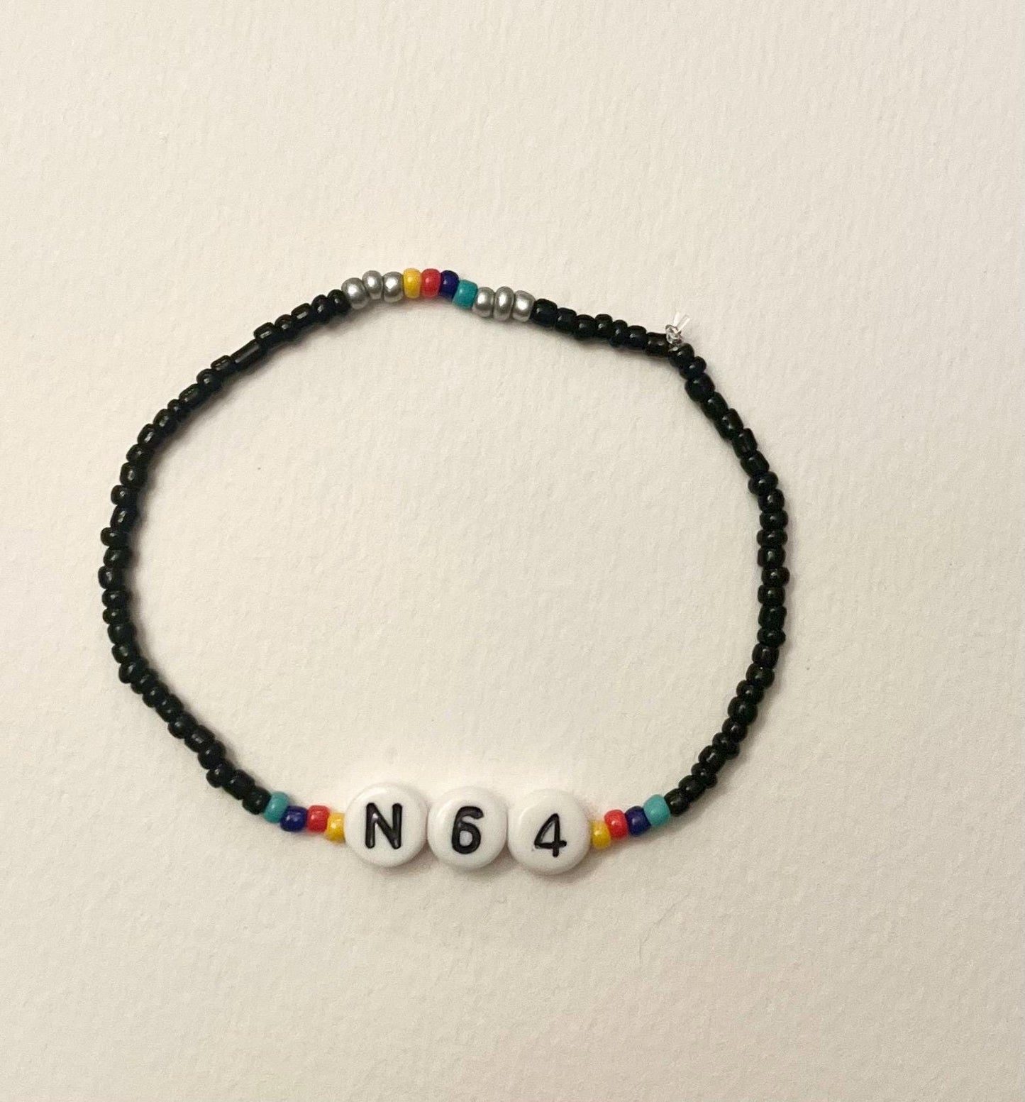 Nintendo 64 Bracelet Retro Video Game Bracelet for Retro Gamer N64 Jewelry Nintendo Gift N64 Nostalgic Simple Bracelet with Seed Beads