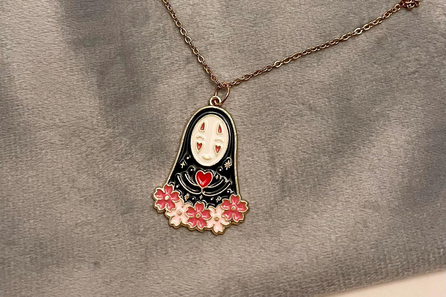 Halsband Faceless Studio Ghibli halsband Kaonashi smycken No face halsband för Ghibli-älskare present sött Ghibli-hänge 