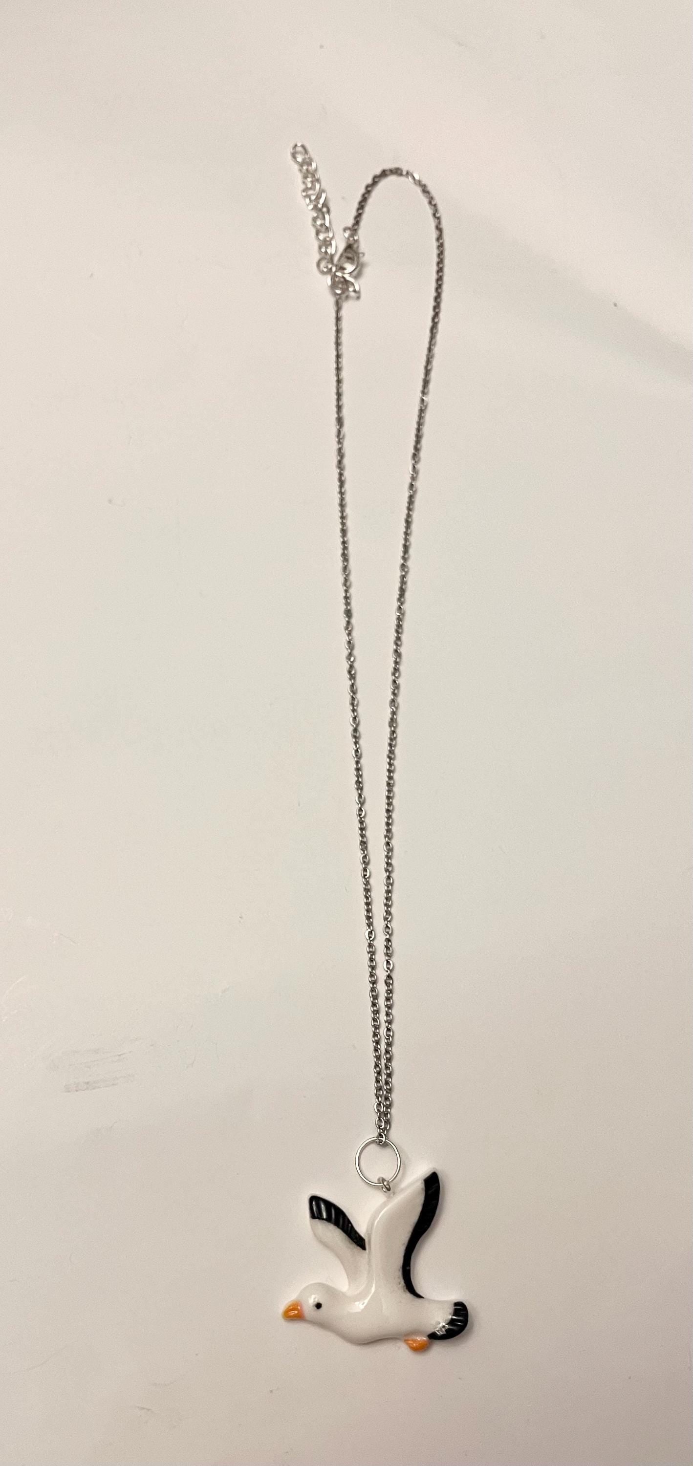Fiskmås halsband Måshalsband för måsälskare fågelälskare smycken mås berlock trut jag älskar måsar