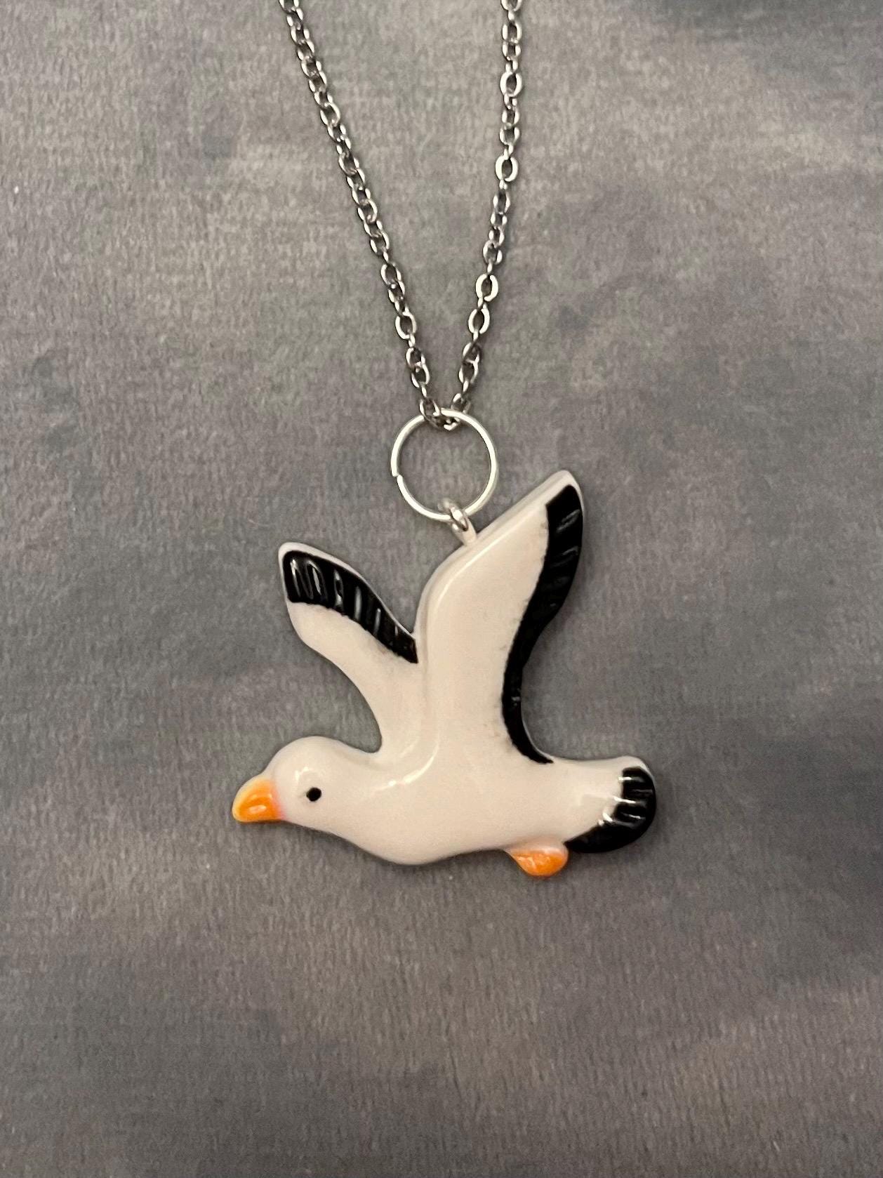 Fiskmås halsband Måshalsband för måsälskare fågelälskare smycken mås berlock trut jag älskar måsar